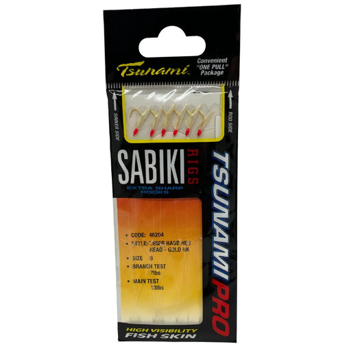 Tsunami Sabiki Hage Red Head Gold Hook size 8 Reelfishing