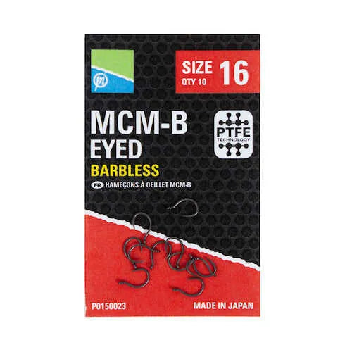 Preston MCM-B Eyed Barbless Hooks Reelfishing