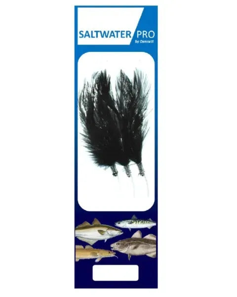 Dennett Saltwater Pro Black Pollack Feathers 3/0