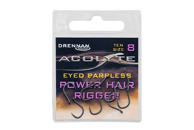 Drennan Acolyte Eyed barbless Power Hair Rigger hooks at Reelfishing