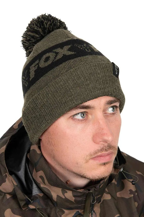 Fox Green/Black Bobble Hat Reelfishing