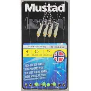 Mustad Luminous Shrimp Rig size 4 mainline 20lb Reelfishing