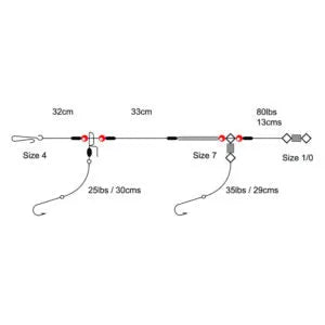 Tronixpro Rigs 2 hook Clipped size 3/0 Reelfishing