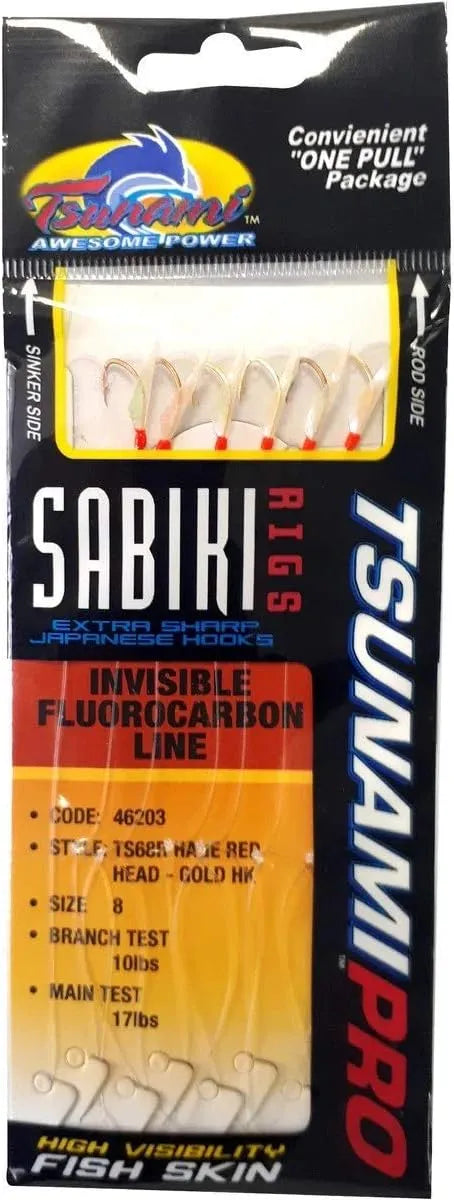 Tsunami Sabiki Red Head Red Hook rigs size 3 Reelfishing