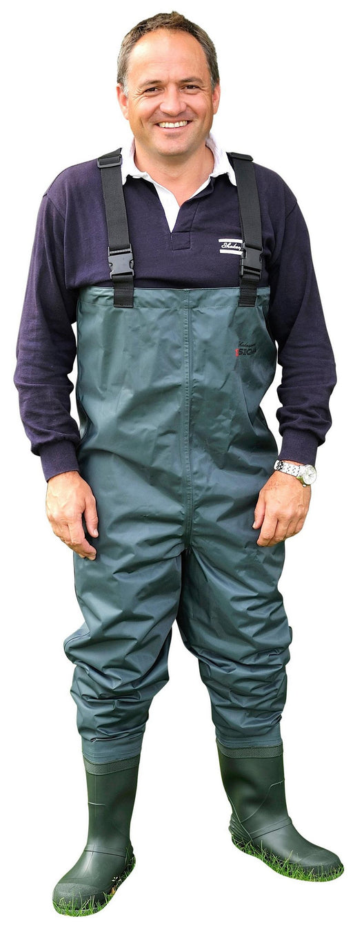 Fishing Waders Waterproof Full Body Rain Suit for Men with Boots Hunting  Boots Waterproof PVC with Wading Belt One Piece Fishing Suit, Black, EU43