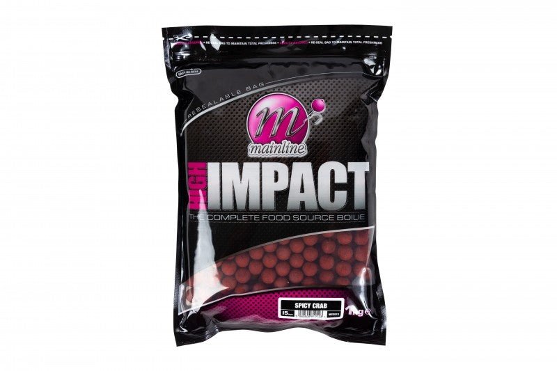 MAINLINE HIGH IMPACT BOILIES SPICY CRAB 15MM 1KG Reelfishing